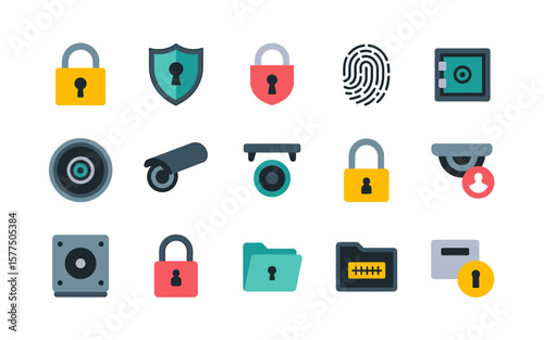 Cybersecurity Icons Data Protection, Privacy, and Security System Icons Set
