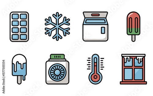 Cool Icons Frozen Treats, Chilly Weather, and Freezing Temperatures
