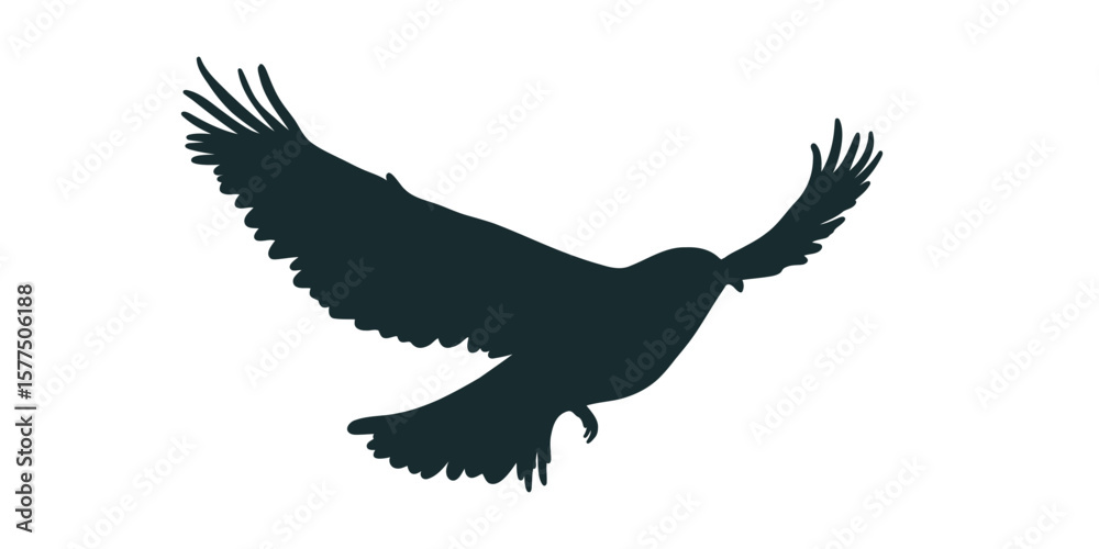 Obraz premium vector illustration of a bird silhouette with outstretched wings