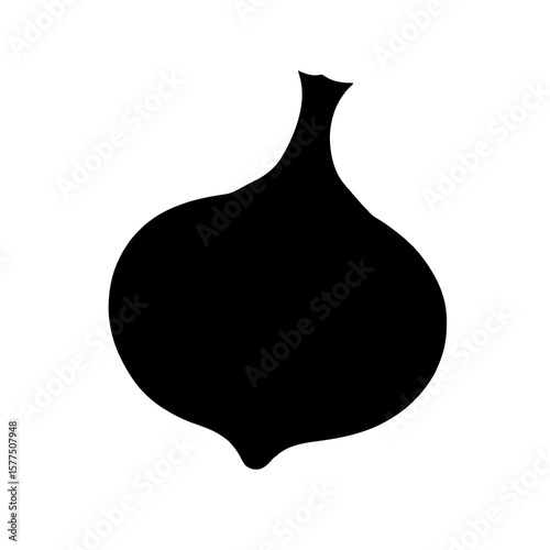 Minimalist black silhouette of jicama on a plain white background