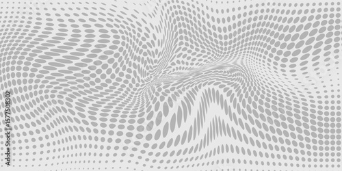 Wallpaper Mural Abstract Wavy Dotted Background with black and Gray Tones. vector illustration, website Torontodigital.ca
