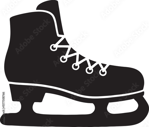 ice skate icon, skates icon, skate silhouette vector isolated on white background