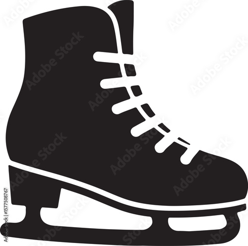 ice skate icon, skates icon, skate silhouette vector isolated on white background