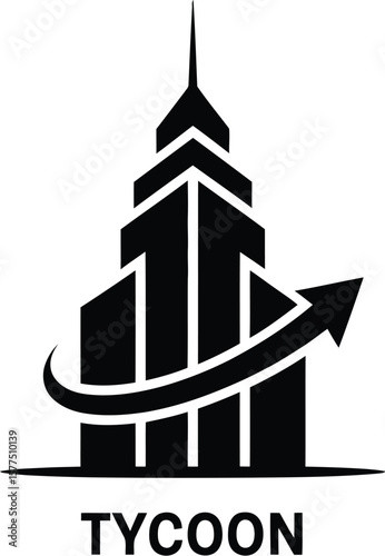 Tycoon logo design icon in black color. Business logo design. Market sign.