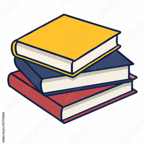 stack of books isolated