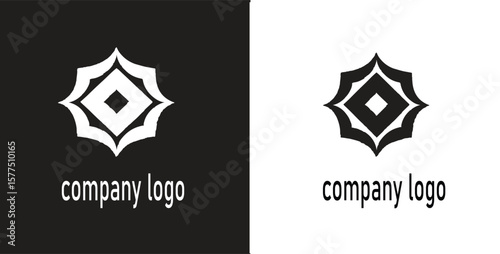 A company logo in black and white with letter o in geometric design form