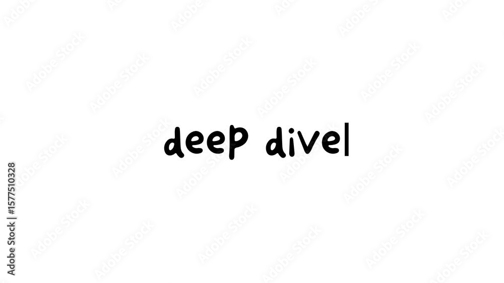 deep dive typing animation on white background video deep dive typing animation on white background video