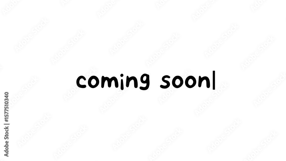 coming soon typing animation on white background video