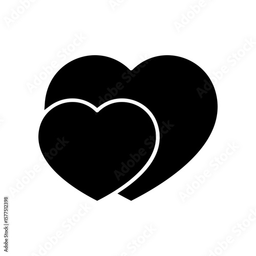 Simple Illustration Design of Two Intertwined Hearts Symbolizing Love