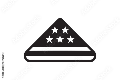 folded flag icon silhouette vector with white background