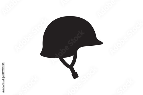 military helmet icon silhouette vector with white background