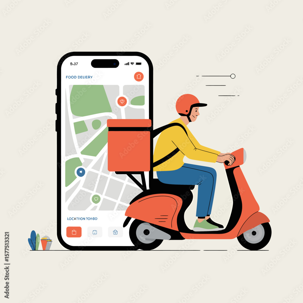 Vector Illustration of Food Delivery Concept Vector Illustration of Food Delivery Concept