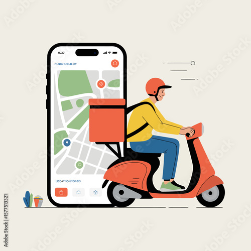 Vector Illustration of Food Delivery Concept