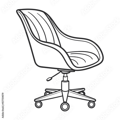 Modern office chair with swivel base and casters vector