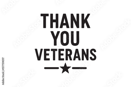 thank you veterans sign icon silhouette vector with white background