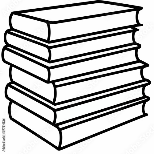 stack of books isolated