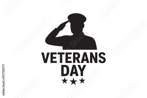 veterans day icon silhouette vector with white background