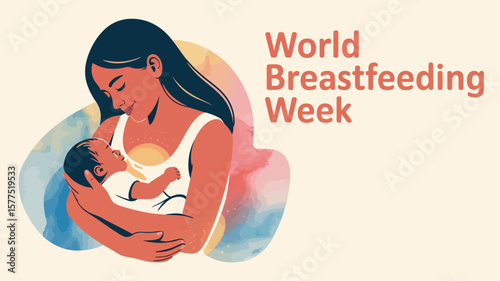 World Breastfeeding Week Mother Baby Care Awareness Poster
