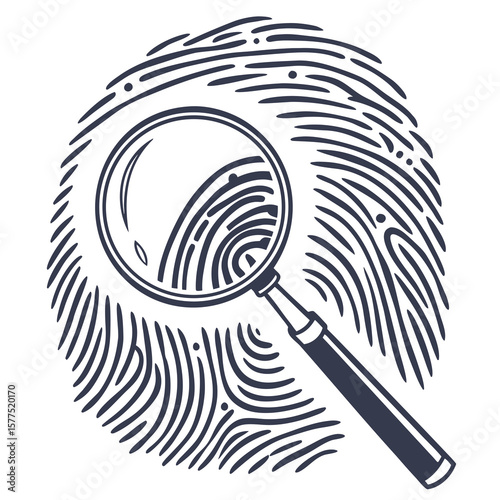 fingerprint and magnifying glass