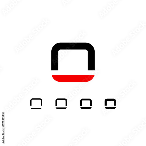 Technical logo number 0, digital cyber numeral set
