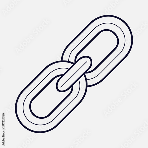 Single chain link icon in modern line style