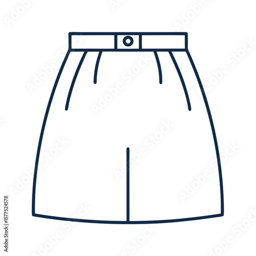 Skirt icon in blue outline minimalist style