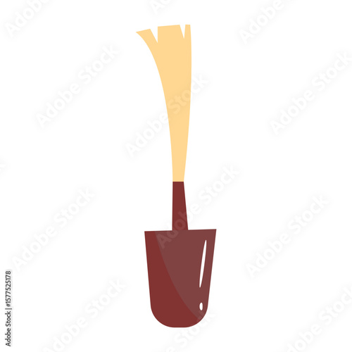 Nail Polish Brush Icon Flat Illustration
