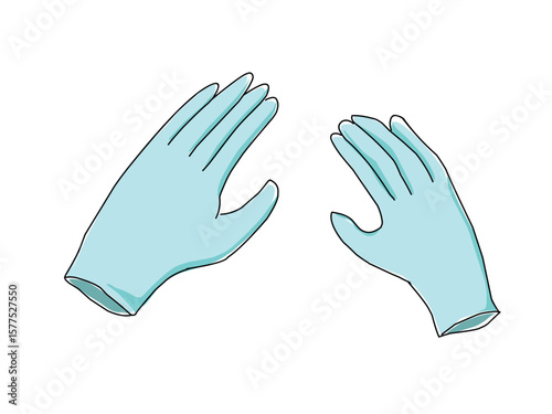 hand glove vector with blue colour illustration.eps