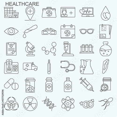 Healthcare Icons set collection vector