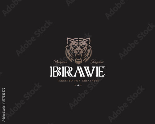 Strong attack roar tiger speed logo template for sport, team, brand company