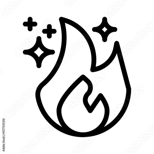 fire sparks line icon
