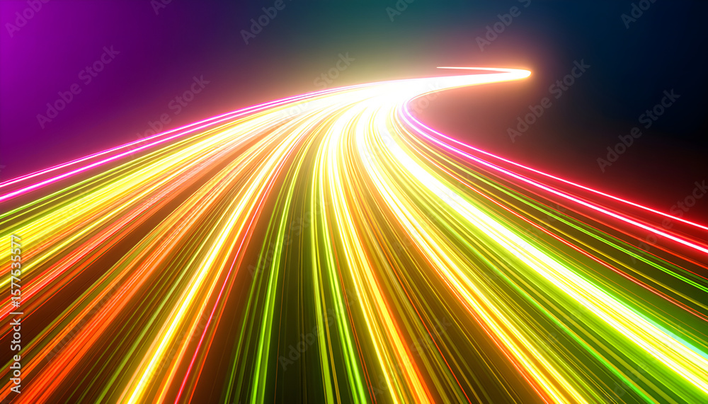 Obraz premium Abstract Light Streaks Representing Speed and Data Flow