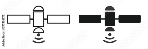 satellite space icon sign vector