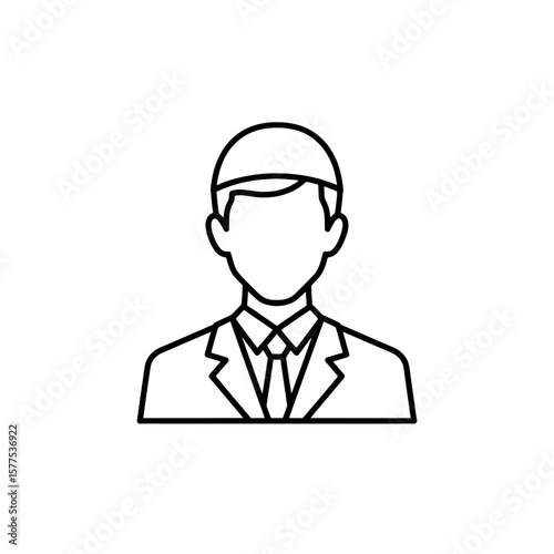 Male professional in suit and tie outline
