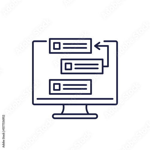 backlog line icon on white