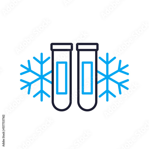 frozen lab samples, test tubes line icon