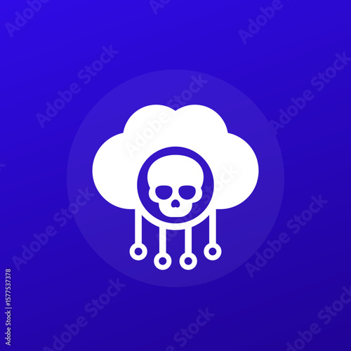 malware in cloud icon for web and apps