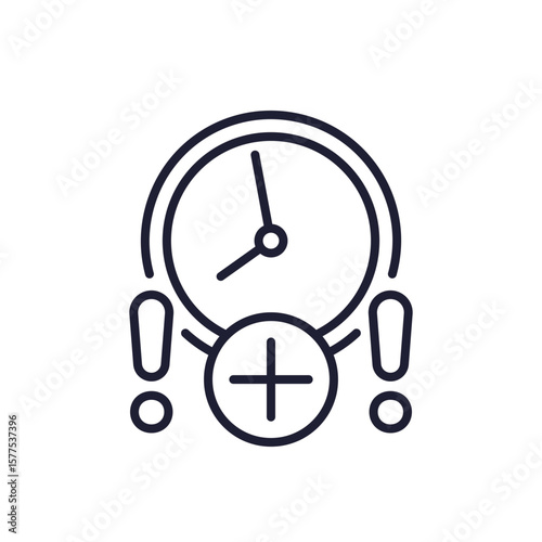 overtime icon, working over time line design