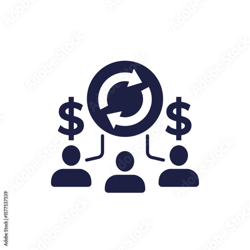 Turnover cost icon with employees