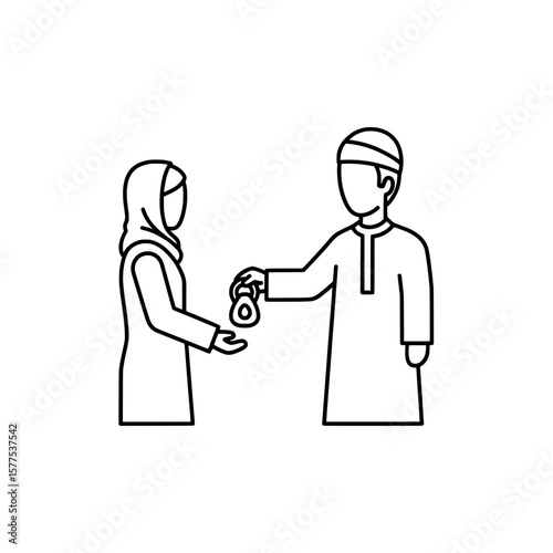 Man and woman exchanging hand sanitizer for health safety