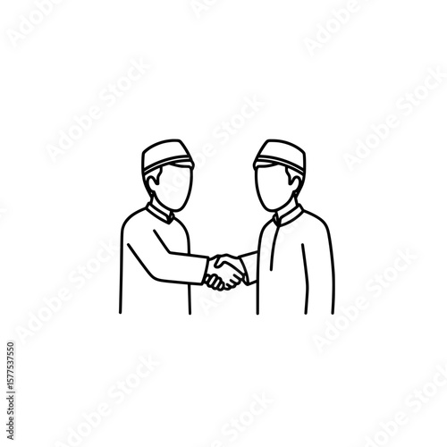 Handshake between two medical professionals in scrubs and caps