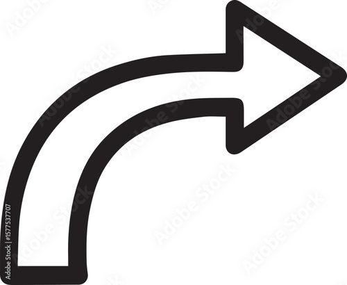 black arrow flat style iconline art vector illustration. arrow icon for your website design, logo, app, ui. arrow indicated the direction symbol. curved arrow sign. 