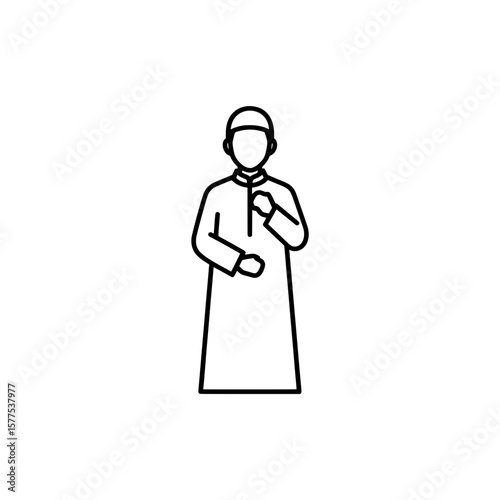 Woman in long dress adjusting her collar