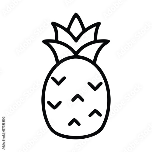 Pineapple outline black