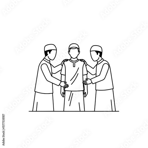 People supporting a person with mental health awareness ribbon