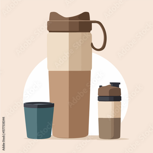 Eco Travel Bottle Set Vector