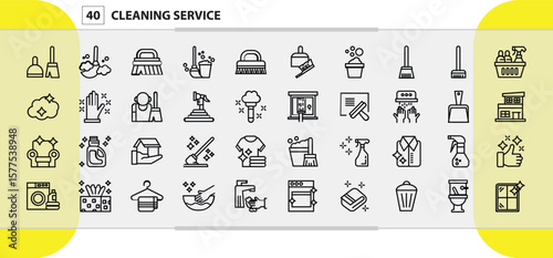 Cleaning Services Icons Set for Home And Office Hygiene
