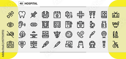 Medical and Healthcare Icons Collection for Hospital Services and Patient Care