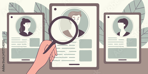 Digital profiles examined with magnifying glass technology