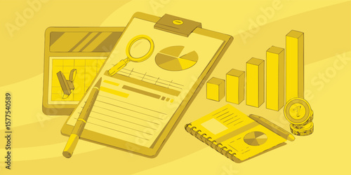 Financial analysis tools and data visualization charts